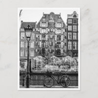 Amsterdam Flower Market Bike Lantern Black & White