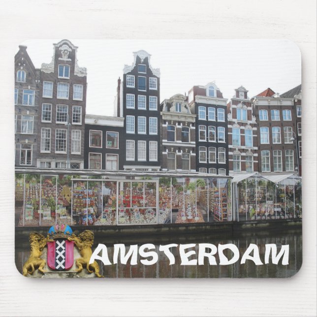 Amsterdam Flower Market Bloemenmarkt Mousepad (Front)