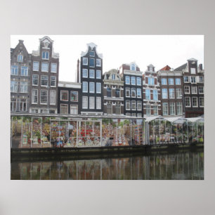 Amsterdam Flower Market Canal Houses Photo Poster
