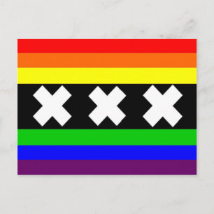 Amsterdam Gay Pride Flag Postcard