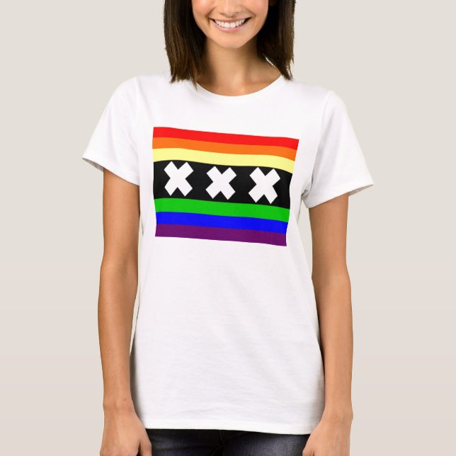 Amsterdam Gay Pride Flag T-Shirt (Front)