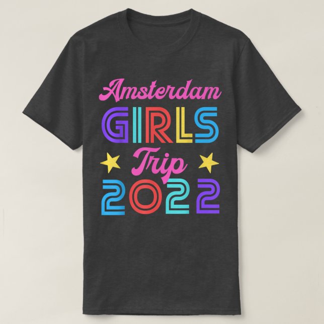 Amsterdam Girls Trip 2022 Matching Hen Night Bache T-Shirt (Design Front)