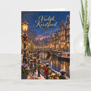 Amsterdam Grachten Vrolijk Kerstfeest Holiday Card