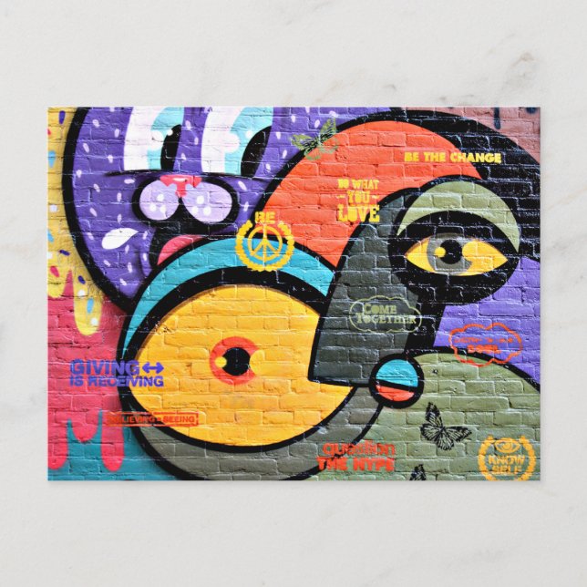 Amsterdam Graffiti, colourful and cool, Postcard (Front)