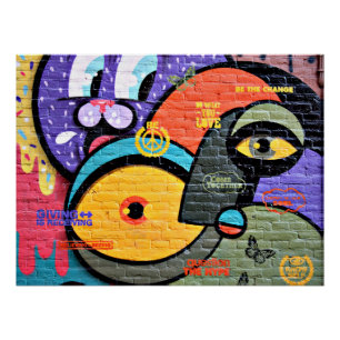 Amsterdam Graffiti, colourful and cool, Poster