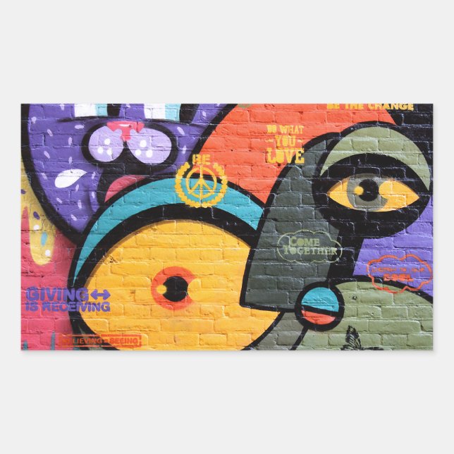 Amsterdam Graffiti Rectangular Sticker (Front)