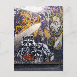 Amsterdam Graffiti Street Art Nr. 1 - Racoon Postcard
