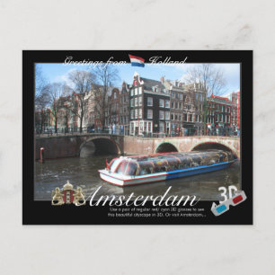 Amsterdam Holland 3D Anaglyph Postcard