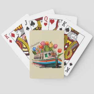 Amsterdam Holland Boat Travel Playing Cards