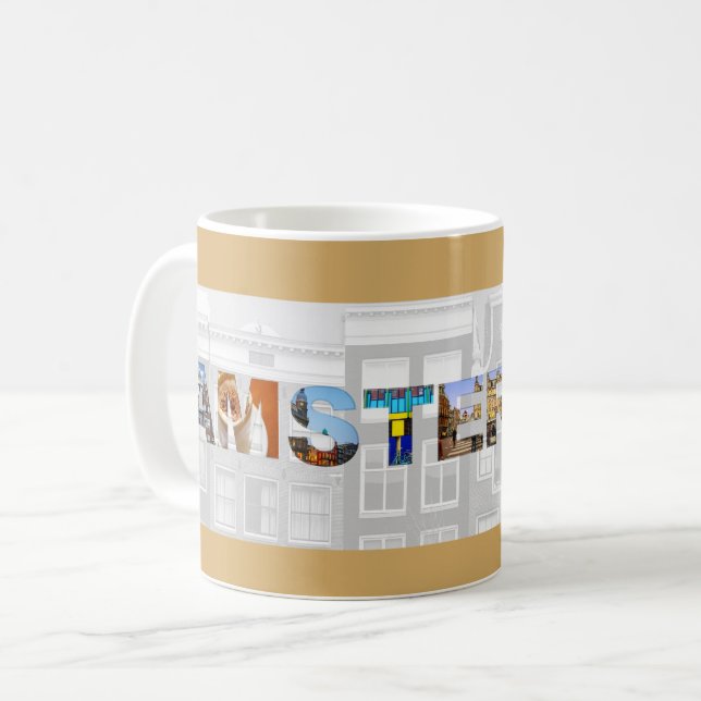 Amsterdam Holland Canal Homes Travel Photos Coffee Mug (Front Left)
