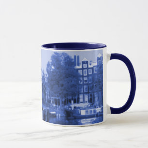 Amsterdam Holland Cityscape Delft-Blue-Look Mug