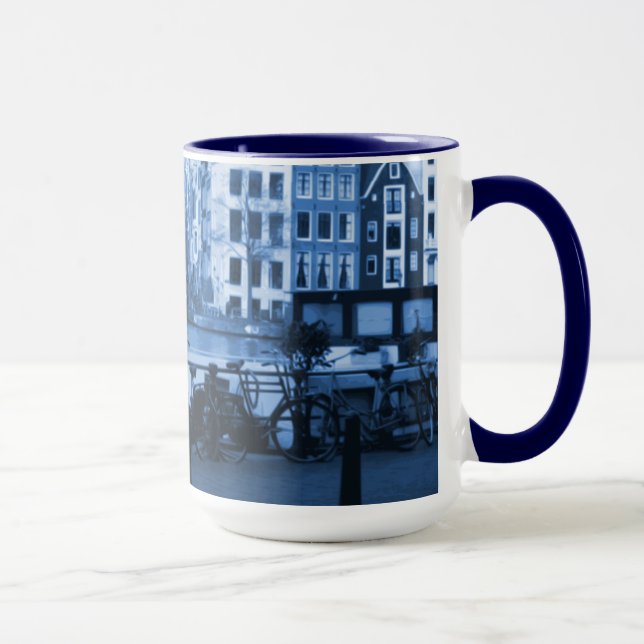 Amsterdam Holland Cityscape Delft-Blueware-Look Mug (Right)