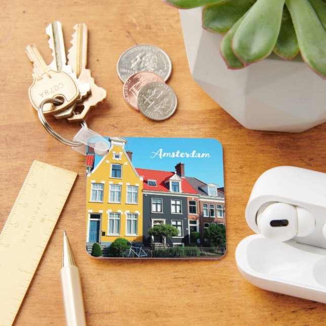 Amsterdam Holland Houses Travel souvenir Key Ring (Desk)