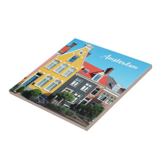 Amsterdam Holland Houses Travel souvenir Tile