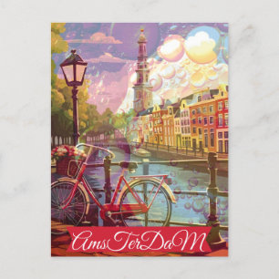 Amsterdam Holland Netherlands Vintage  Postca Postcard