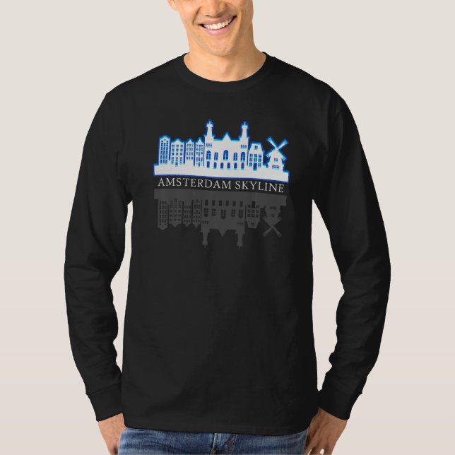 Amsterdam Holland Skyline T-Shirt (Front)