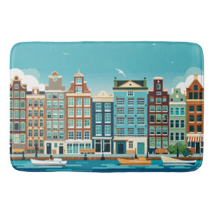 Amsterdam Holland theme Dutch architecture Bath Mat