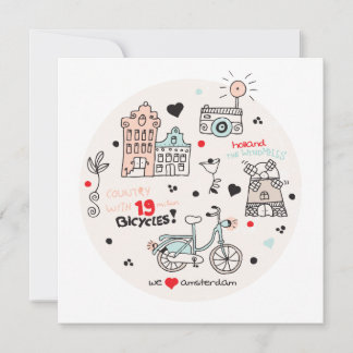 Amsterdam Holland travel postcard