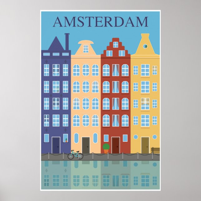 Amsterdam, Holland, Travel Poster (Front)