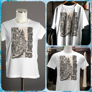 Amsterdam Holland Vintage Canal Houses Travel T-Shirt