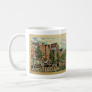 Amsterdam Holland Vintage Travel Coffee Mug