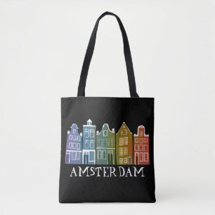 Amsterdam Houses Dutch Village Colorful Tote Bag