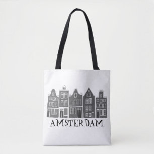 Amsterdam Houses Dutch Village Colourful Tote Bag