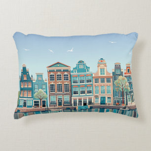 Amsterdam Houses No .1 Sunny Day Pillowcase  Decorative Cushion