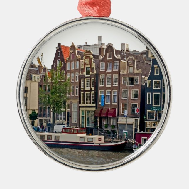 Amsterdam, houses on the canal metal tree decoration (Front)