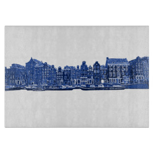 Amsterdam in blue Delftware style Cutting Board