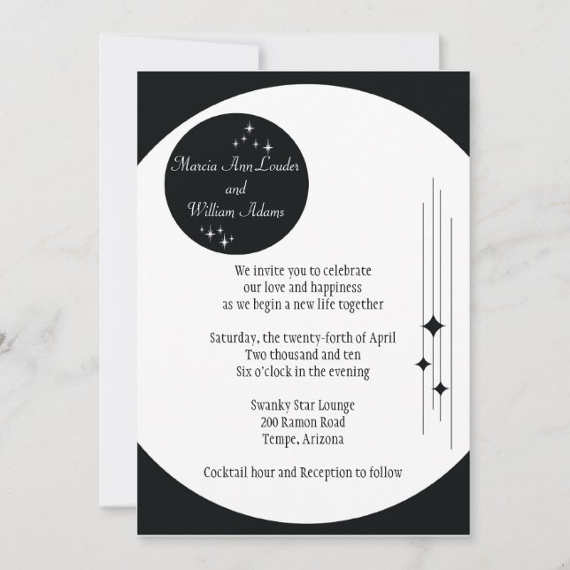 Amsterdam Invitation: Midnight Invitation (Front)