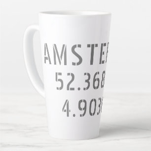 Amsterdam Latitude Longitude   Latte Mug