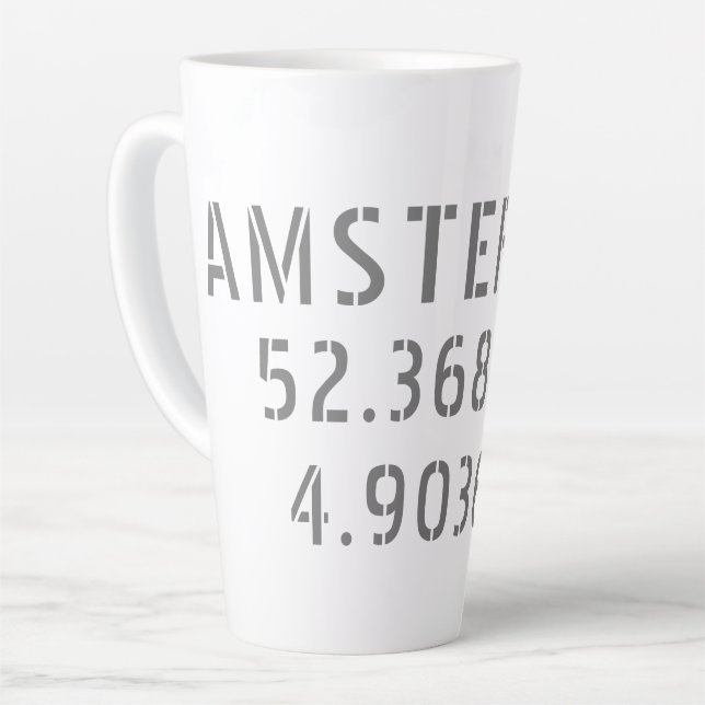 Amsterdam Latitude Longitude   Latte Mug (Left Angle)