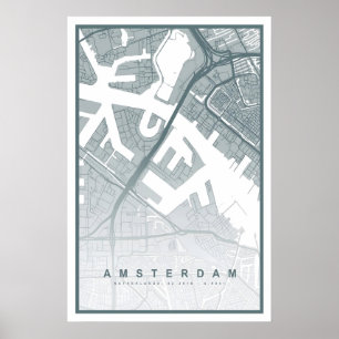 Amsterdam Map Print 8 COLOURS AVAILABLE Amsterdam
