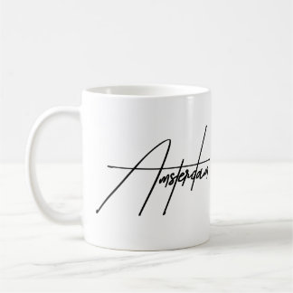 Amsterdam Minimalist Typography Aesthetic Souvenir Coffee Mug