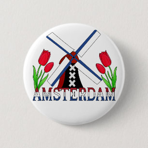 Amsterdam Netherlands 6 Cm Round Badge