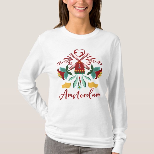 Amsterdam Netherlands Abstract Holland Design T-Shirt (Front)