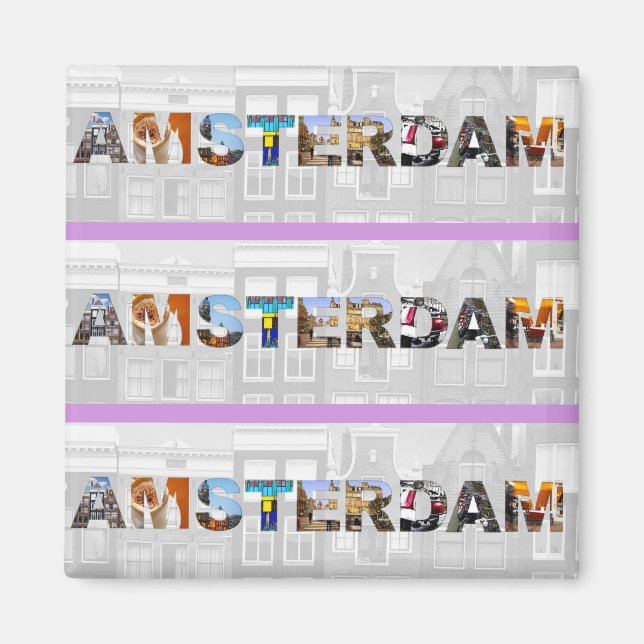 Amsterdam Netherlands Canal Homes Travel Photos Magnet (Front)