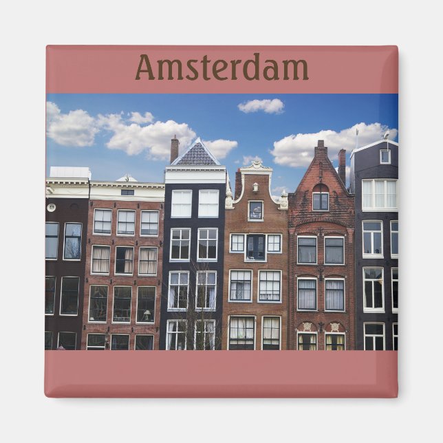 Amsterdam Netherlands Canal Houses Magnet (Front)