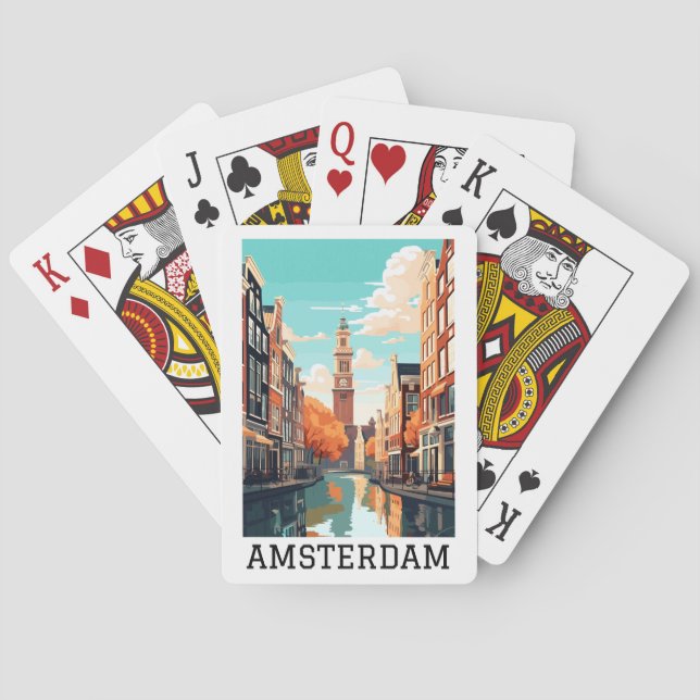 Amsterdam Netherlands Canal Travel Playing Cards (Back)