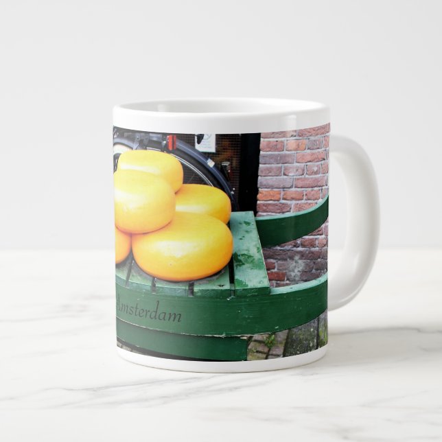 Amsterdam, Netherlands, Cheese, Shop, Large Coffee Mug (Front Right)