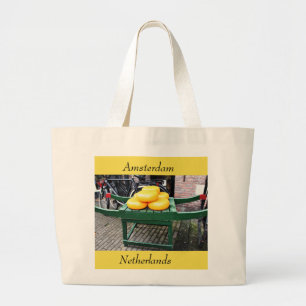 Amsterdam, Netherlands, Cheese, Shop, Large Tote Bag