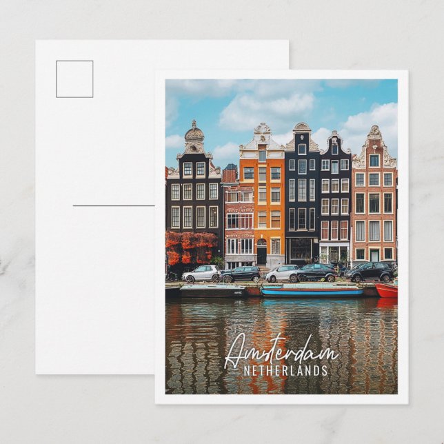 Amsterdam Netherlands city is the beautiful touris Postcard (Front/Back)