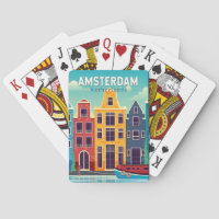 Amsterdam Netherlands Colourful Houses Travel Retr