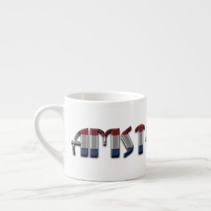 Amsterdam Netherlands Dutch Flag Colours Typograph Espresso Cup