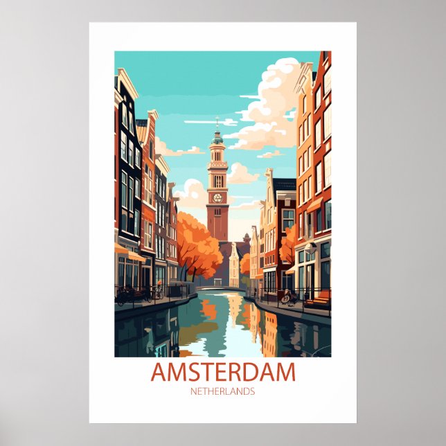 Amsterdam Netherlands Famous Travel Places Poster (Front)