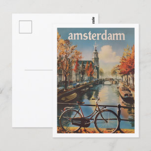Amsterdam Netherlands Famous Vintage Travel Place Postcard