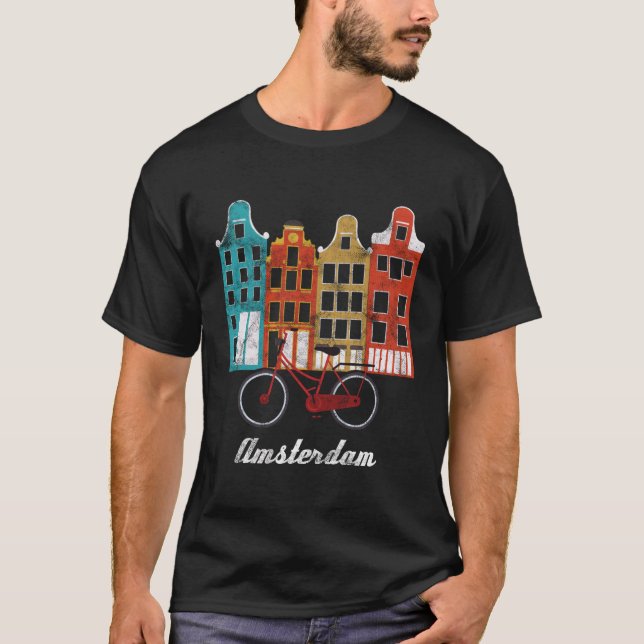 Amsterdam Netherlands Heritage Europe Travel Bike  T-Shirt (Front)