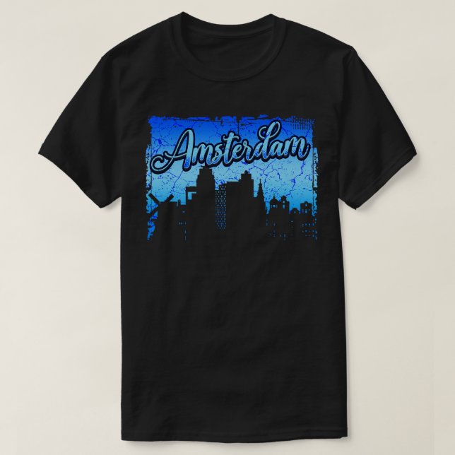 Amsterdam Netherlands Holland City Skyline 3 T-Shirt (Design Front)