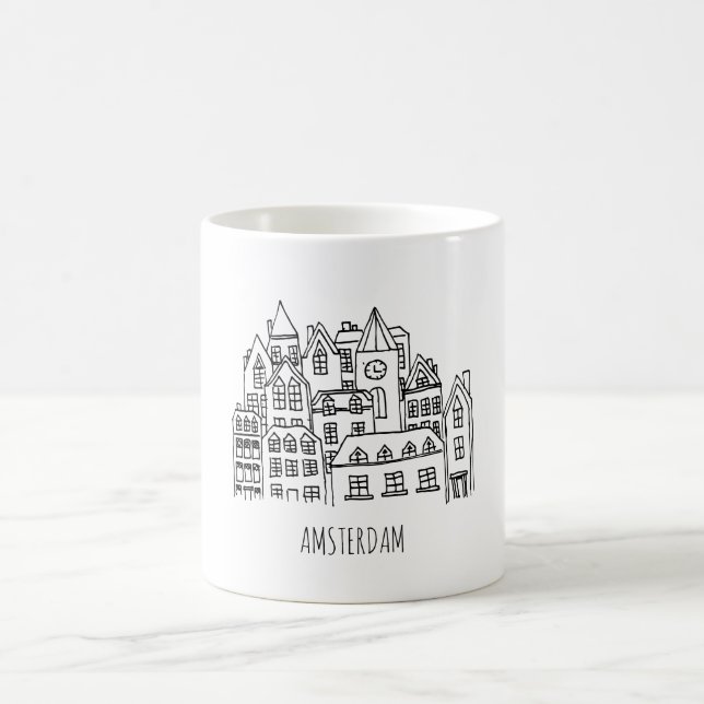 Amsterdam Netherlands Holland City Souvenir Orange Coffee Mug (Center)
